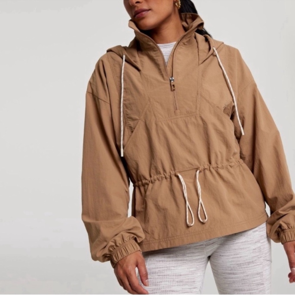 CALIA Women’s Hooded Windbreaker size small Tan Brown